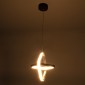 GloboStar® ROSE 61066 Κρεμαστό Φωτιστικό Οροφής Design LED CCT 22W 2640lm 300° AC 220-240V - Εναλλαγή Φωτισμού μέσω Διακόπτη On/Off All In One Ψυχρό 6000k+Φυσικό 4500k+Θερμό 2700k Μ24 x Π22 x Υ24cm - Χρυσό Βούρτσας