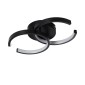 GloboStar® EVA 61067 Φωτιστικό Οροφής Design LED CCT 16W 1920lm 300° AC 220-240V - Εναλλαγή Φωτισμού μέσω Διακόπτη On/Off All In One Ψυχρό 6000k+Φυσικό 4500k+Θερμό 2700k Μ33 x Π21 x Υ7cm - Μαύρο