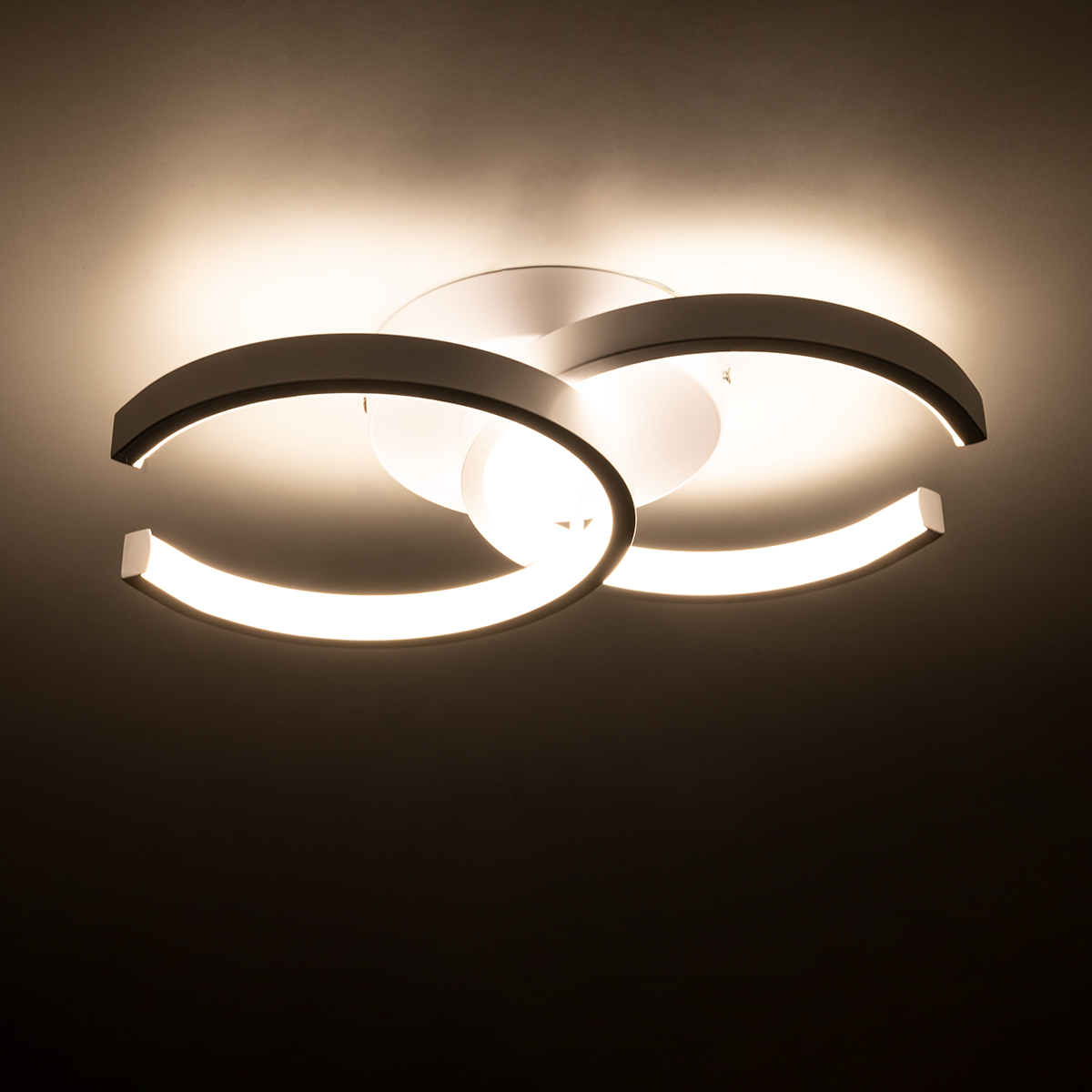GloboStar® EVA 61068 Φωτιστικό Οροφής Design LED CCT 16W 1920lm 300° AC 220-240V - Εναλλαγή Φωτισμού μέσω Διακόπτη On/Off All In One Ψυχρό 6000k+Φυσικό 4500k+Θερμό 2700k Μ33 x Π21 x Υ7cm - Λευκό