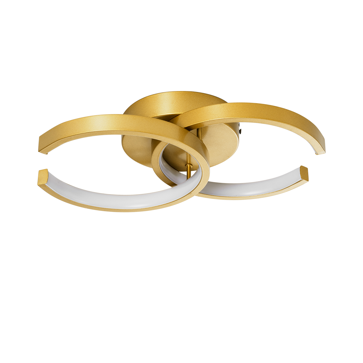 GloboStar® EVA 61069 Φωτιστικό Οροφής Design LED CCT 16W 1920lm 300° AC 220-240V - Εναλλαγή Φωτισμού μέσω Διακόπτη On/Off All In One Ψυχρό 6000k+Φυσικό 4500k+Θερμό 2700k Μ33 x Π21 x Υ7cm - Χρυσό Βούρτσας