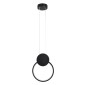 GloboStar® CYCLOS 61073 Κρεμαστό Φωτιστικό Οροφής Design LED CCT 9W 1080lm 300° AC 220-240V - Εναλλαγή Φωτισμού μέσω Διακόπτη On/Off All In One Ψυχρό 6000k+Φυσικό 4500k+Θερμό 2700k Μ21 x Π2.3 x Υ26.5cm - Μαύρο