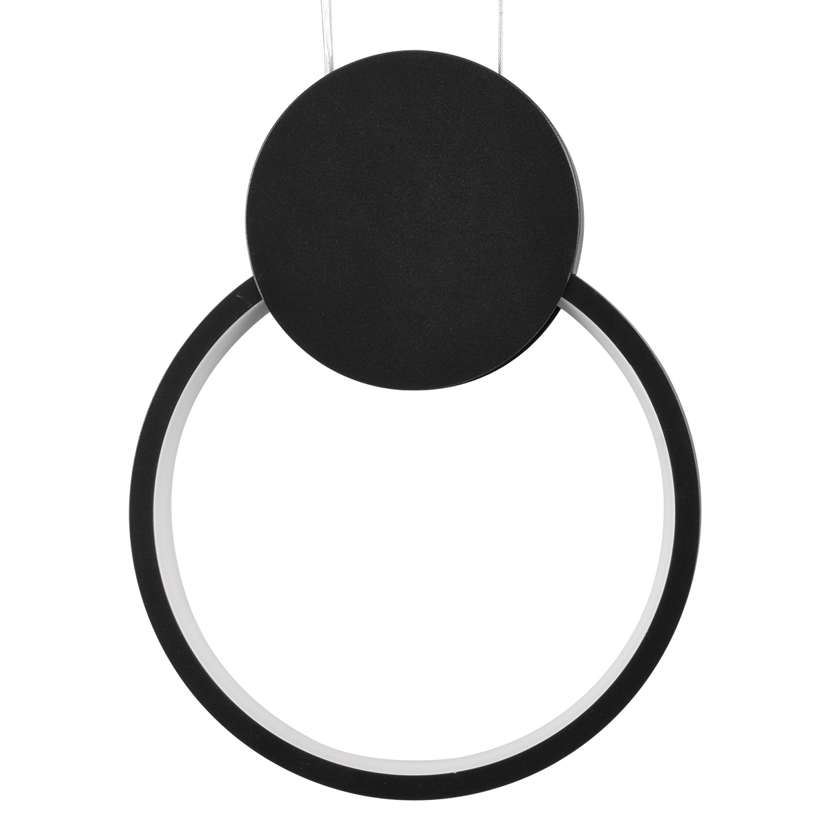 GloboStar® CYCLOS 61073 Κρεμαστό Φωτιστικό Οροφής Design LED CCT 9W 1080lm 300° AC 220-240V - Εναλλαγή Φωτισμού μέσω Διακόπτη On/Off All In One Ψυχρό 6000k+Φυσικό 4500k+Θερμό 2700k Μ21 x Π2.3 x Υ26.5cm - Μαύρο
