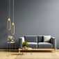 GloboStar® ILDI 61090 Κρεμαστό Φωτιστικό Οροφής Design LED CCT 12W 1440lm 300° AC 220-240V - Εναλλαγή Φωτισμού μέσω Διακόπτη On/Off All In One Ψυχρό 6000k+Φυσικό 4500k+Θερμό 2700k Μ10 x Π2.3 x Υ38cm - Χρυσό Βούρτσας