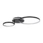GloboStar® NEMESIS 61105 Φωτιστικό Οροφής Δαχτυλίδι-Κύκλος LED CCT 67W 7573lm 360° AC 220-240V - Εναλλαγή Φωτισμού μέσω Τηλεχειριστηρίου All In One Ψυχρό 6000k+Φυσικό 4500k+Θερμό 2700k Dimmable Φ25+45cm+BackLight - Μαύρο - 3 Years Warranty