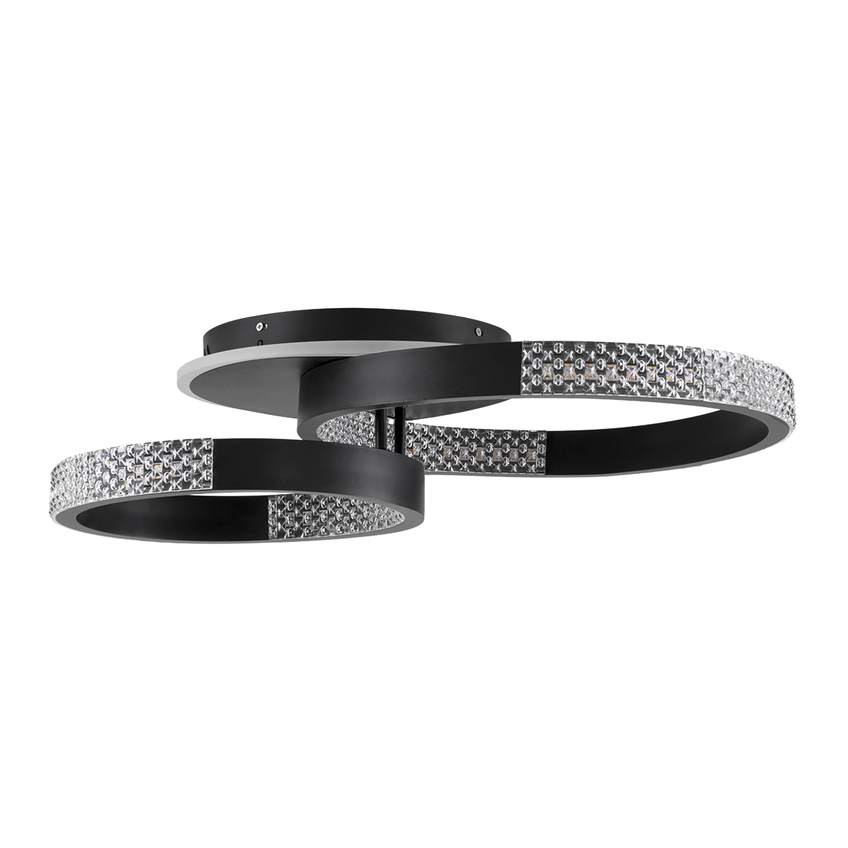 GloboStar® DIAMOND 61111 Φωτιστικό Οροφής Δαχτυλίδι-Κύκλος LED CCT 67W 8078lm 360° AC 220-240V - Εναλλαγή Φωτισμού μέσω Τηλεχειριστηρίου All In One Ψυχρό 6000k+Φυσικό 4500k+Θερμό 2700k Dimmable Φ30+40cm+BackLight - Μαύρο - 3 Years Warranty