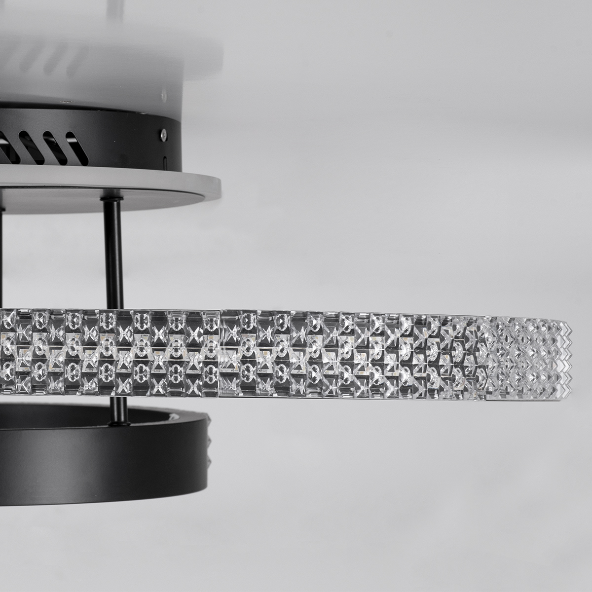 GloboStar® DIAMOND 61114 Φωτιστικό Οροφής Δαχτυλίδι-Κύκλος LED CCT 100W 12123lm 360° AC 220-240V - Εναλλαγή Φωτισμού μέσω Τηλεχειριστηρίου All In One Ψυχρό 6000k+Φυσικό 4500k+Θερμό 2700k Dimmable Φ30+40+50cm+BackLight - Μαύρο - 3 Years Warranty