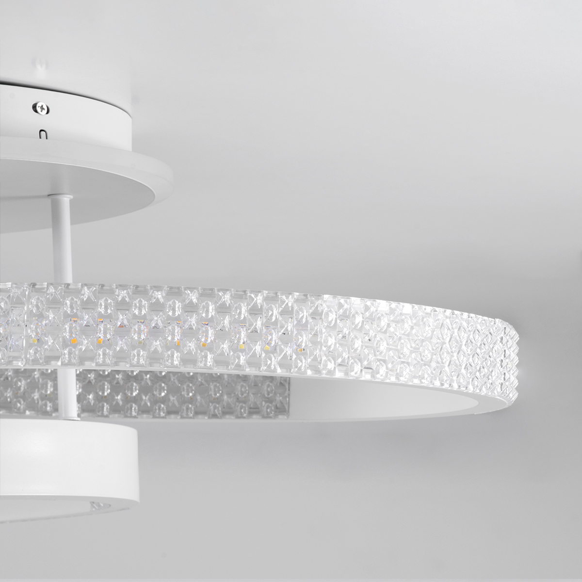 GloboStar® DIAMOND 61115 Φωτιστικό Οροφής Δαχτυλίδι-Κύκλος LED CCT 100W 12123lm 360° AC 220-240V - Εναλλαγή Φωτισμού μέσω Τηλεχειριστηρίου All In One Ψυχρό 6000k+Φυσικό 4500k+Θερμό 2700k Dimmable Φ30+40+50cm+BackLight - Λευκό - 3 Years Warranty