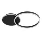 GloboStar® VENOM 61117 Φωτιστικό Οροφής Δαχτυλίδι-Κύκλος LED CCT 45W 5445lm 360° AC 220-240V - Εναλλαγή Φωτισμού μέσω Τηλεχειριστηρίου All In One Ψυχρό 6000k+Φυσικό 4500k+Θερμό 2700k Dimmable Φ40cm+BackLight - Μαύρο - 3 Years Warranty