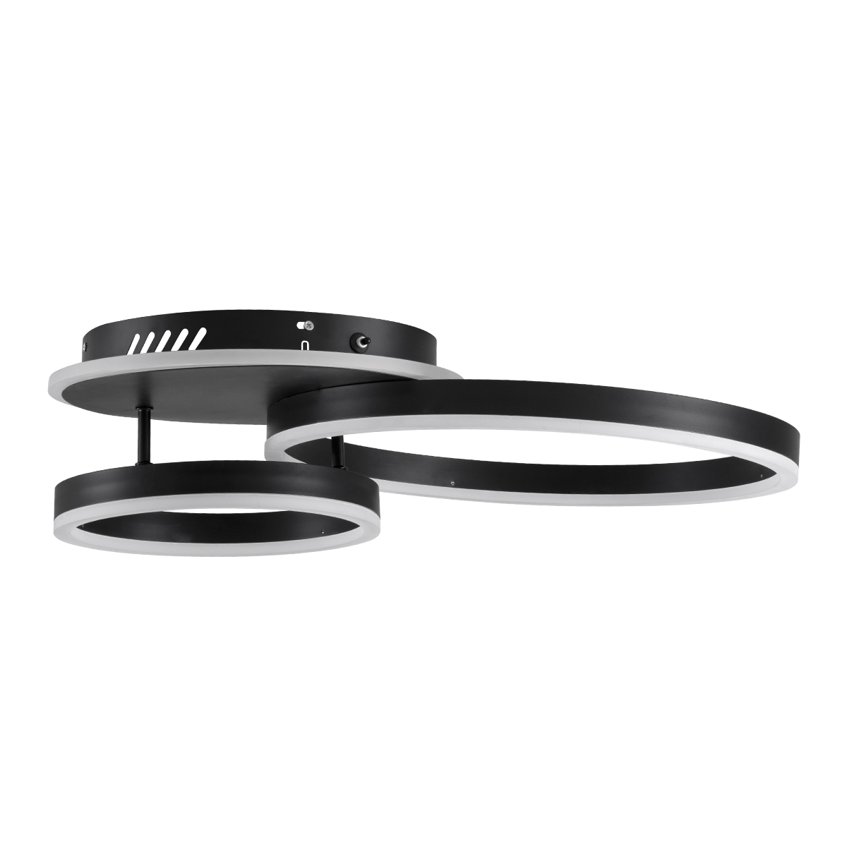 GloboStar® VENOM 61120 Φωτιστικό Οροφής Δαχτυλίδι-Κύκλος LED CCT 67W 8107lm 360° AC 220-240V - Εναλλαγή Φωτισμού μέσω Τηλεχειριστηρίου All In One Ψυχρό 6000k+Φυσικό 4500k+Θερμό 2700k Dimmable Φ25+40cm+BackLight - Μαύρο - 3 Years Warranty