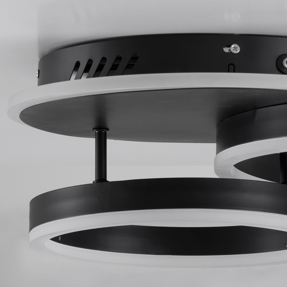 GloboStar® VENOM 61120 Φωτιστικό Οροφής Δαχτυλίδι-Κύκλος LED CCT 67W 8107lm 360° AC 220-240V - Εναλλαγή Φωτισμού μέσω Τηλεχειριστηρίου All In One Ψυχρό 6000k+Φυσικό 4500k+Θερμό 2700k Dimmable Φ25+40cm+BackLight - Μαύρο - 3 Years Warranty