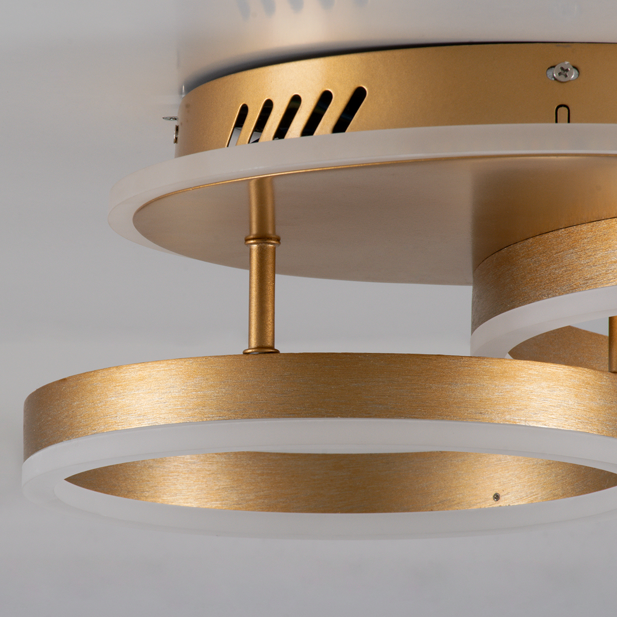 GloboStar® VENOM 61122 Φωτιστικό Οροφής Δαχτυλίδι-Κύκλος LED CCT 67W 8107lm 360° AC 220-240V - Εναλλαγή Φωτισμού μέσω Τηλεχειριστηρίου All In One Ψυχρό 6000k+Φυσικό 4500k+Θερμό 2700k Dimmable Φ25+40cm+BackLight - Χρυσό Βούρτσας - 3 Years Warranty