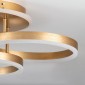 GloboStar® VENOM 61125 Φωτιστικό Οροφής Δαχτυλίδι-Κύκλος LED CCT 100W 12100lm 360° AC 220-240V - Εναλλαγή Φωτισμού μέσω Τηλεχειριστηρίου All In One Ψυχρό 6000k+Φυσικό 4500k+Θερμό 2700k Dimmable Φ25+30+40cm+BackLight - Χρυσό Βούρτσας - 3 Years Warranty