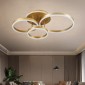GloboStar® VENOM 61125 Φωτιστικό Οροφής Δαχτυλίδι-Κύκλος LED CCT 100W 12100lm 360° AC 220-240V - Εναλλαγή Φωτισμού μέσω Τηλεχειριστηρίου All In One Ψυχρό 6000k+Φυσικό 4500k+Θερμό 2700k Dimmable Φ25+30+40cm+BackLight - Χρυσό Βούρτσας - 3 Years Warranty