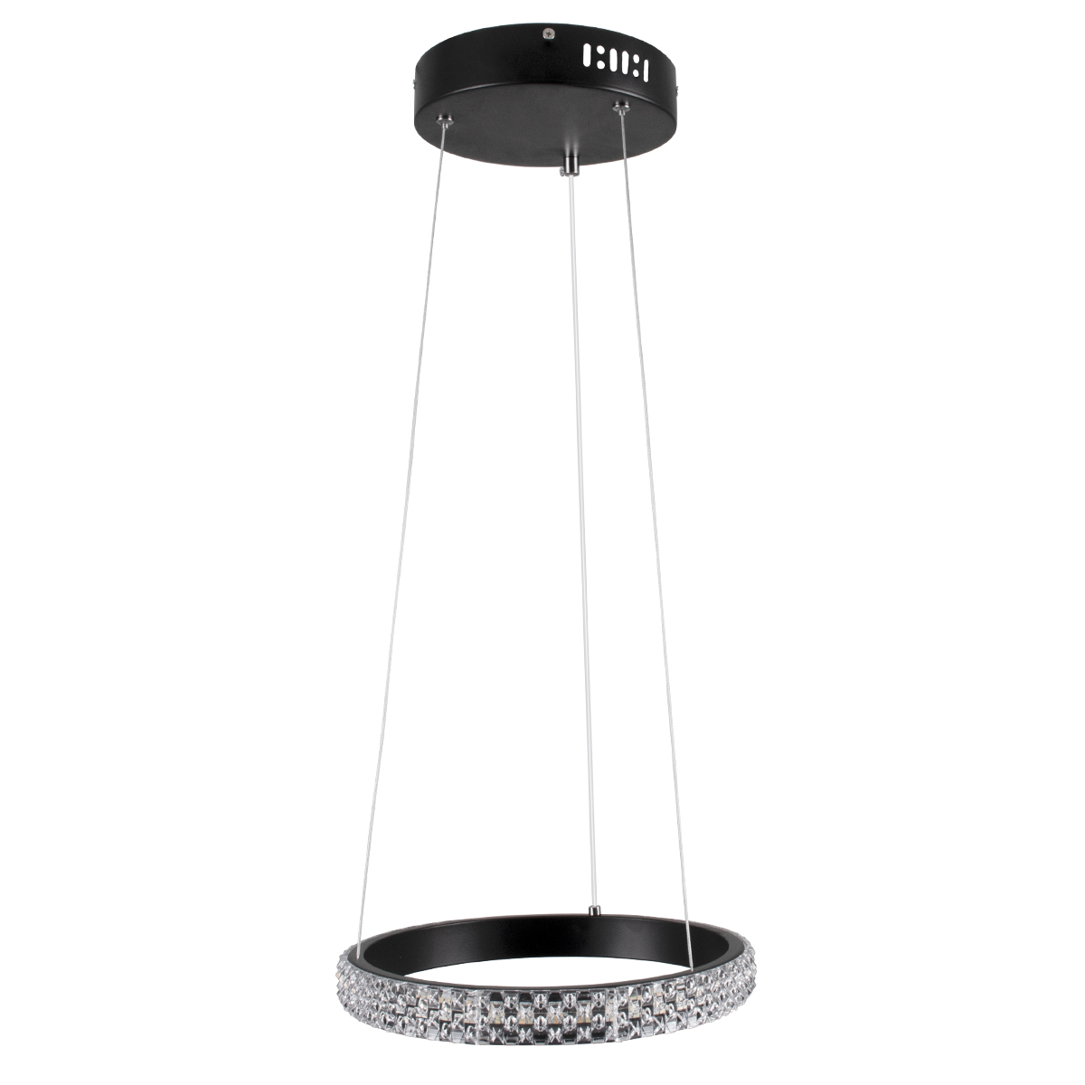 GloboStar® DIAMOND 61126 Κρεμαστό Φωτιστικό Δαχτυλίδι-Κύκλος LED CCT 20W 2356lm 360° AC 220-240V - Εναλλαγή Φωτισμού μέσω Τηλεχειριστηρίου All In One Ψυχρό 6000k+Φυσικό 4500k+Θερμό 2700k Dimmable Φ25cm - Μαύρο - 3 Years Warranty