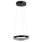 GloboStar® DIAMOND 61126 Κρεμαστό Φωτιστικό Δαχτυλίδι-Κύκλος LED CCT 20W 2356lm 360° AC 220-240V - Εναλλαγή Φωτισμού μέσω Τηλεχειριστηρίου All In One Ψυχρό 6000k+Φυσικό 4500k+Θερμό 2700k Dimmable Φ25cm - Μαύρο - 3 Years Warranty