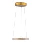GloboStar® DIAMOND 61127 Κρεμαστό Φωτιστικό Δαχτυλίδι-Κύκλος LED CCT 20W 2356lm 360° AC 220-240V - Εναλλαγή Φωτισμού μέσω Τηλεχειριστηρίου All In One Ψυχρό 6000k+Φυσικό 4500k+Θερμό 2700k Dimmable Φ25cm - Χρυσό Βούρτσας - 3 Years Warranty