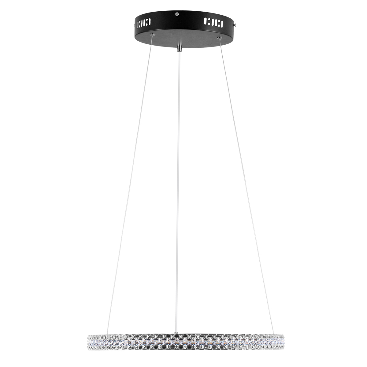 GloboStar® DIAMOND 61128 Κρεμαστό Φωτιστικό Δαχτυλίδι-Κύκλος LED CCT 30W 3513lm 360° AC 220-240V - Εναλλαγή Φωτισμού μέσω Τηλεχειριστηρίου All In One Ψυχρό 6000k+Φυσικό 4500k+Θερμό 2700k Dimmable Φ40cm - Μαύρο - 3 Years Warranty