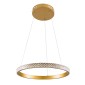 GloboStar® DIAMOND 61129 Κρεμαστό Φωτιστικό Δαχτυλίδι-Κύκλος LED CCT 30W 3513lm 360° AC 220-240V - Εναλλαγή Φωτισμού μέσω Τηλεχειριστηρίου All In One Ψυχρό 6000k+Φυσικό 4500k+Θερμό 2700k Dimmable Φ40cm - Χρυσό Βούρτσας - 3 Years Warranty