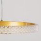 GloboStar® DIAMOND 61129 Κρεμαστό Φωτιστικό Δαχτυλίδι-Κύκλος LED CCT 30W 3513lm 360° AC 220-240V - Εναλλαγή Φωτισμού μέσω Τηλεχειριστηρίου All In One Ψυχρό 6000k+Φυσικό 4500k+Θερμό 2700k Dimmable Φ40cm - Χρυσό Βούρτσας - 3 Years Warranty
