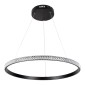 GloboStar® DIAMOND 61130 Κρεμαστό Φωτιστικό Δαχτυλίδι-Κύκλος LED CCT 45W 5230lm 360° AC 220-240V - Εναλλαγή Φωτισμού μέσω Τηλεχειριστηρίου All In One Ψυχρό 6000k+Φυσικό 4500k+Θερμό 2700k Dimmable Φ60cm - Μαύρο - 3 Years Warranty