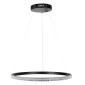 GloboStar® DIAMOND 61130 Κρεμαστό Φωτιστικό Δαχτυλίδι-Κύκλος LED CCT 45W 5230lm 360° AC 220-240V - Εναλλαγή Φωτισμού μέσω Τηλεχειριστηρίου All In One Ψυχρό 6000k+Φυσικό 4500k+Θερμό 2700k Dimmable Φ60cm - Μαύρο - 3 Years Warranty