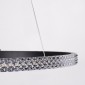 GloboStar® DIAMOND 61130 Κρεμαστό Φωτιστικό Δαχτυλίδι-Κύκλος LED CCT 45W 5230lm 360° AC 220-240V - Εναλλαγή Φωτισμού μέσω Τηλεχειριστηρίου All In One Ψυχρό 6000k+Φυσικό 4500k+Θερμό 2700k Dimmable Φ60cm - Μαύρο - 3 Years Warranty