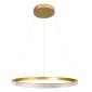 GloboStar® DIAMOND 61131 Κρεμαστό Φωτιστικό Δαχτυλίδι-Κύκλος LED CCT 45W 5230lm 360° AC 220-240V - Εναλλαγή Φωτισμού μέσω Τηλεχειριστηρίου All In One Ψυχρό 6000k+Φυσικό 4500k+Θερμό 2700k Dimmable Φ60cm - Χρυσό Βούρτσας - 3 Years Warranty