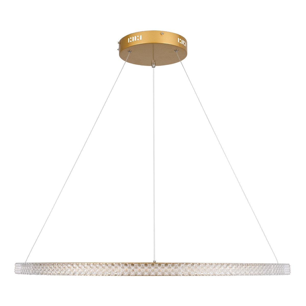 GloboStar® DIAMOND 61133 Κρεμαστό Φωτιστικό Δαχτυλίδι-Κύκλος LED CCT 67W 7689lm 360° AC 220-240V - Εναλλαγή Φωτισμού μέσω Τηλεχειριστηρίου All In One Ψυχρό 6000k+Φυσικό 4500k+Θερμό 2700k Dimmable Φ80cm - Χρυσό Βούρτσας - 3 Years Warranty
