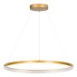 GloboStar® DIAMOND 61133 Κρεμαστό Φωτιστικό Δαχτυλίδι-Κύκλος LED CCT 67W 7689lm 360° AC 220-240V - Εναλλαγή Φωτισμού μέσω Τηλεχειριστηρίου All In One Ψυχρό 6000k+Φυσικό 4500k+Θερμό 2700k Dimmable Φ80cm - Χρυσό Βούρτσας - 3 Years Warranty