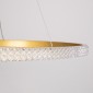 GloboStar® DIAMOND 61133 Κρεμαστό Φωτιστικό Δαχτυλίδι-Κύκλος LED CCT 67W 7689lm 360° AC 220-240V - Εναλλαγή Φωτισμού μέσω Τηλεχειριστηρίου All In One Ψυχρό 6000k+Φυσικό 4500k+Θερμό 2700k Dimmable Φ80cm - Χρυσό Βούρτσας - 3 Years Warranty