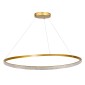 GloboStar® DIAMOND 61135 Κρεμαστό Φωτιστικό Δαχτυλίδι-Κύκλος LED CCT 75W 8743lm 360° AC 220-240V - Εναλλαγή Φωτισμού μέσω Τηλεχειριστηρίου All In One Ψυχρό 6000k+Φυσικό 4500k+Θερμό 2700k Dimmable Φ100cm - Χρυσό Βούρτσας - 3 Years Warranty