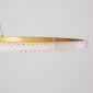 GloboStar® DIAMOND 61135 Κρεμαστό Φωτιστικό Δαχτυλίδι-Κύκλος LED CCT 75W 8743lm 360° AC 220-240V - Εναλλαγή Φωτισμού μέσω Τηλεχειριστηρίου All In One Ψυχρό 6000k+Φυσικό 4500k+Θερμό 2700k Dimmable Φ100cm - Χρυσό Βούρτσας - 3 Years Warranty