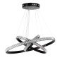 GloboStar® DIAMOND TRIO 61136-DECO Κρεμαστό Φωτιστικό Δαχτυλίδι-Κύκλος LED CCT 100W 12123lm 360° AC 220-240V - Εναλλαγή Φωτισμού μέσω Τηλεχειριστηρίου All In One Ψυχρό 6000k+Φυσικό 4500k+Θερμό 2700k Dimmable Φ25+40+60cm - Μαύρο - 3 Years Warranty