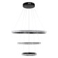 GloboStar® DIAMOND TRIO 61136-DECO Κρεμαστό Φωτιστικό Δαχτυλίδι-Κύκλος LED CCT 100W 12123lm 360° AC 220-240V - Εναλλαγή Φωτισμού μέσω Τηλεχειριστηρίου All In One Ψυχρό 6000k+Φυσικό 4500k+Θερμό 2700k Dimmable Φ25+40+60cm - Μαύρο - 3 Years Warranty