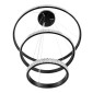 GloboStar® DIAMOND TRIO 61136-DECO Κρεμαστό Φωτιστικό Δαχτυλίδι-Κύκλος LED CCT 100W 12123lm 360° AC 220-240V - Εναλλαγή Φωτισμού μέσω Τηλεχειριστηρίου All In One Ψυχρό 6000k+Φυσικό 4500k+Θερμό 2700k Dimmable Φ25+40+60cm - Μαύρο - 3 Years Warranty