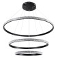 GloboStar® DIAMOND TRIO 61138 Κρεμαστό Φωτιστικό Δαχτυλίδι-Κύκλος LED CCT 120W 14723lm 360° AC 220-240V - Εναλλαγή Φωτισμού μέσω Τηλεχειριστηρίου All In One Ψυχρό 6000k+Φυσικό 4500k+Θερμό 2700k Dimmable Φ40+60+80cm - Μαύρο - 3 Years Warranty
