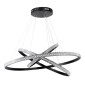 GloboStar® DIAMOND TRIO 61138-DECO Κρεμαστό Φωτιστικό Δαχτυλίδι-Κύκλος LED CCT 120W 14723lm 360° AC 220-240V - Εναλλαγή Φωτισμού μέσω Τηλεχειριστηρίου All In One Ψυχρό 6000k+Φυσικό 4500k+Θερμό 2700k Dimmable Φ40+60+80cm - Μαύρο - 3 Years Warranty