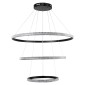 GloboStar® DIAMOND TRIO 61138-DECO Κρεμαστό Φωτιστικό Δαχτυλίδι-Κύκλος LED CCT 120W 14723lm 360° AC 220-240V - Εναλλαγή Φωτισμού μέσω Τηλεχειριστηρίου All In One Ψυχρό 6000k+Φυσικό 4500k+Θερμό 2700k Dimmable Φ40+60+80cm - Μαύρο - 3 Years Warranty