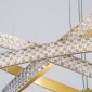 GloboStar® DIAMOND TRIO 61139-DECO Κρεμαστό Φωτιστικό Δαχτυλίδι-Κύκλος LED CCT 120W 14723lm 360° AC 220-240V - Εναλλαγή Φωτισμού μέσω Τηλεχειριστηρίου All In One Ψυχρό 6000k+Φυσικό 4500k+Θερμό 2700k Dimmable Φ40+60+80cm - Χρυσό Βούρτσας - 3 Years Warranty