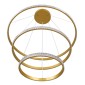 GloboStar® DIAMOND TRIO 61139-DECO Κρεμαστό Φωτιστικό Δαχτυλίδι-Κύκλος LED CCT 120W 14723lm 360° AC 220-240V - Εναλλαγή Φωτισμού μέσω Τηλεχειριστηρίου All In One Ψυχρό 6000k+Φυσικό 4500k+Θερμό 2700k Dimmable Φ40+60+80cm - Χρυσό Βούρτσας - 3 Years Warranty
