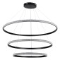 GloboStar® DIAMOND TRIO 61140-DECO Κρεμαστό Φωτιστικό Δαχτυλίδι-Κύκλος LED CCT 150W 18379lm 360° AC 220-240V - Εναλλαγή Φωτισμού μέσω Τηλεχειριστηρίου All In One Ψυχρό 6000k+Φυσικό 4500k+Θερμό 2700k Dimmable Φ60+80+100cm - Μαύρο - 3 Years Warranty