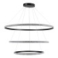 GloboStar® DIAMOND TRIO 61140-DECO Κρεμαστό Φωτιστικό Δαχτυλίδι-Κύκλος LED CCT 150W 18379lm 360° AC 220-240V - Εναλλαγή Φωτισμού μέσω Τηλεχειριστηρίου All In One Ψυχρό 6000k+Φυσικό 4500k+Θερμό 2700k Dimmable Φ60+80+100cm - Μαύρο - 3 Years Warranty