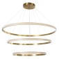 GloboStar® DIAMOND TRIO 61141-DECO Κρεμαστό Φωτιστικό Δαχτυλίδι-Κύκλος LED CCT 150W 18379lm 360° AC 220-240V - Εναλλαγή Φωτισμού μέσω Τηλεχειριστηρίου All In One Ψυχρό 6000k+Φυσικό 4500k+Θερμό 2700k Dimmable Φ60+80+100cm - Χρυσό Βούρτσας - 3 Years Warrant
