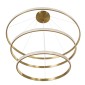 GloboStar® DIAMOND TRIO 61141-DECO Κρεμαστό Φωτιστικό Δαχτυλίδι-Κύκλος LED CCT 150W 18379lm 360° AC 220-240V - Εναλλαγή Φωτισμού μέσω Τηλεχειριστηρίου All In One Ψυχρό 6000k+Φυσικό 4500k+Θερμό 2700k Dimmable Φ60+80+100cm - Χρυσό Βούρτσας - 3 Years Warrant