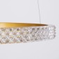 GloboStar® DIAMOND TRIO 61143 Κρεμαστό Φωτιστικό Δαχτυλίδι-Κύκλος LED CCT 100W 12123lm 360° AC 220-240V - Εναλλαγή Φωτισμού μέσω Τηλεχειριστηρίου All In One Ψυχρό 6000k+Φυσικό 4500k+Θερμό 2700k Dimmable Φ25+40+60cm - Χρυσό Βούρτσας - 3 Years Warranty