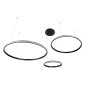 GloboStar® DIAMOND TRIO 61144 Κρεμαστό Φωτιστικό Δαχτυλίδι-Κύκλος LED CCT 120W 14723lm 360° AC 220-240V - Εναλλαγή Φωτισμού μέσω Τηλεχειριστηρίου All In One Ψυχρό 6000k+Φυσικό 4500k+Θερμό 2700k Dimmable Φ40+60+80cm - Μαύρο - 3 Years Warranty