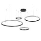 GloboStar® DIAMOND TETRA 61148 Κρεμαστό Φωτιστικό Δαχτυλίδι-Κύκλος LED CCT 150W 18379lm 360° AC 220-240V - Εναλλαγή Φωτισμού μέσω Τηλεχειριστηρίου All In One Ψυχρό 6000k+Φυσικό 4500k+Θερμό 2700k Dimmable Φ25+40+60+80cm - Μαύρο - 3 Years Warranty