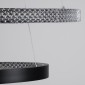 GloboStar® DIAMOND DUO 61150 Κρεμαστό Φωτιστικό Δαχτυλίδι-Κύκλος LED CCT 75W 8743lm 360° AC 220-240V - Εναλλαγή Φωτισμού μέσω Τηλεχειριστηρίου All In One Ψυχρό 6000k+Φυσικό 4500k+Θερμό 2700k Dimmable Φ40+60cm - Μαύρο - 3 Years Warranty