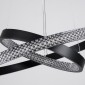 GloboStar® DIAMOND DUO 61150-DECO Κρεμαστό Φωτιστικό Δαχτυλίδι-Κύκλος LED CCT 75W 8743lm 360° AC 220-240V - Εναλλαγή Φωτισμού μέσω Τηλεχειριστηρίου All In One Ψυχρό 6000k+Φυσικό 4500k+Θερμό 2700k Dimmable Φ40+60cm - Μαύρο - 3 Years Warranty