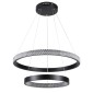 GloboStar® DIAMOND DUO 61150-DECO Κρεμαστό Φωτιστικό Δαχτυλίδι-Κύκλος LED CCT 75W 8743lm 360° AC 220-240V - Εναλλαγή Φωτισμού μέσω Τηλεχειριστηρίου All In One Ψυχρό 6000k+Φυσικό 4500k+Θερμό 2700k Dimmable Φ40+60cm - Μαύρο - 3 Years Warranty